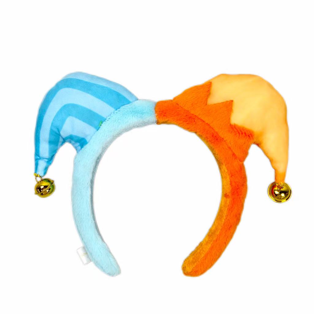 Color-blocking clown bell headband, cute party photo, plush headband, amusement park holiday outfit, cartoon headwear